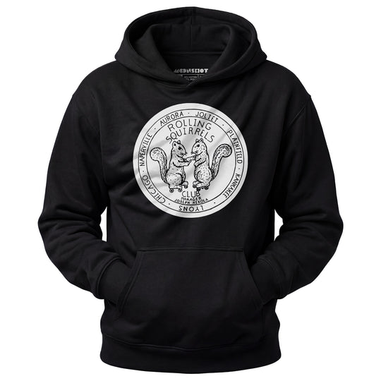 Rolling Squirrels - Illinois - Vintage Roller Rink - Unisex Hoodie