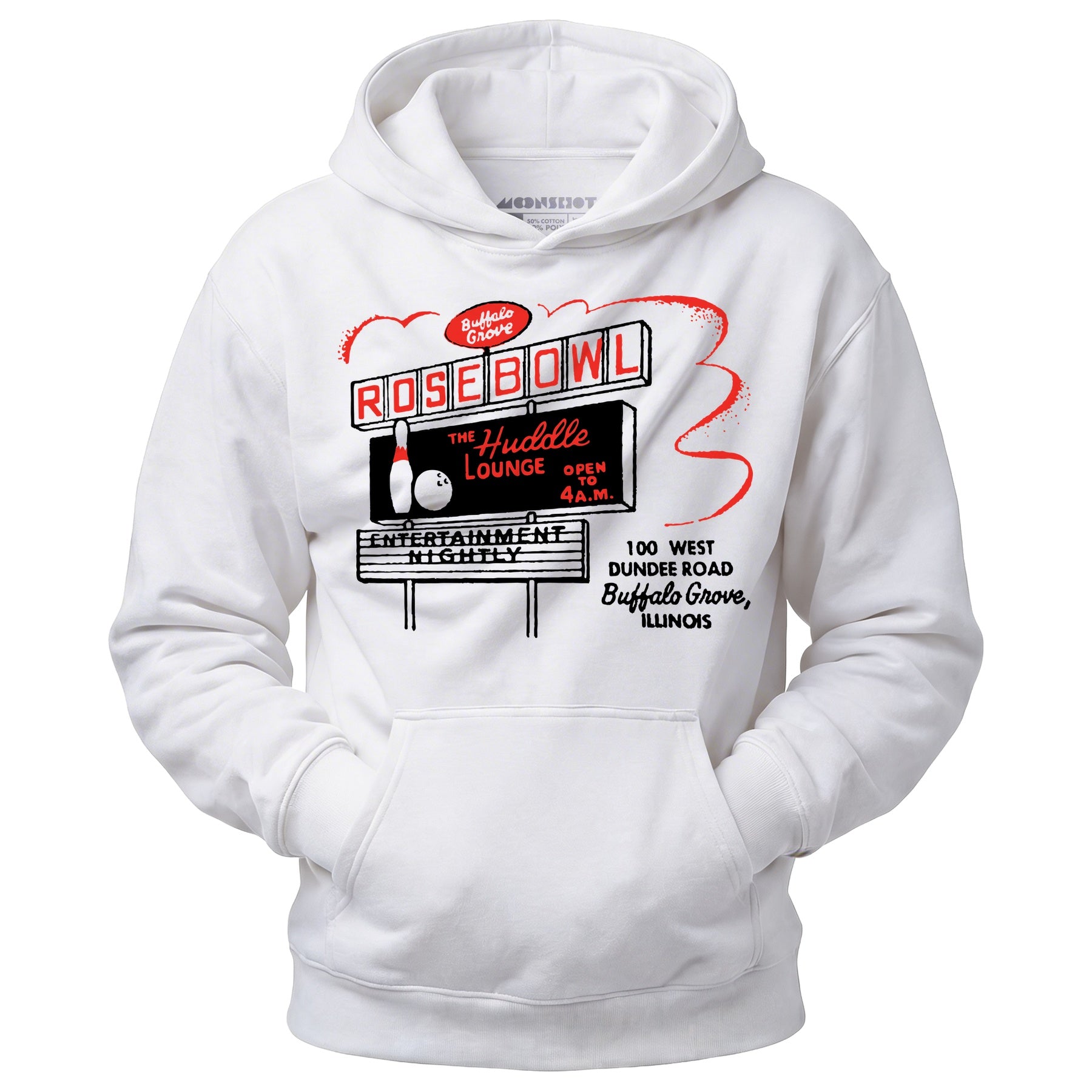 Rose Bowl - Buffalo Grove, IL - Vintage Bowling Alley - Unisex Hoodie