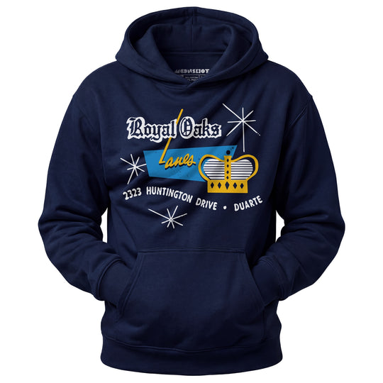 Royal Oaks Lanes - Duarte, CA - Vintage Bowling Alley - Unisex Hoodie