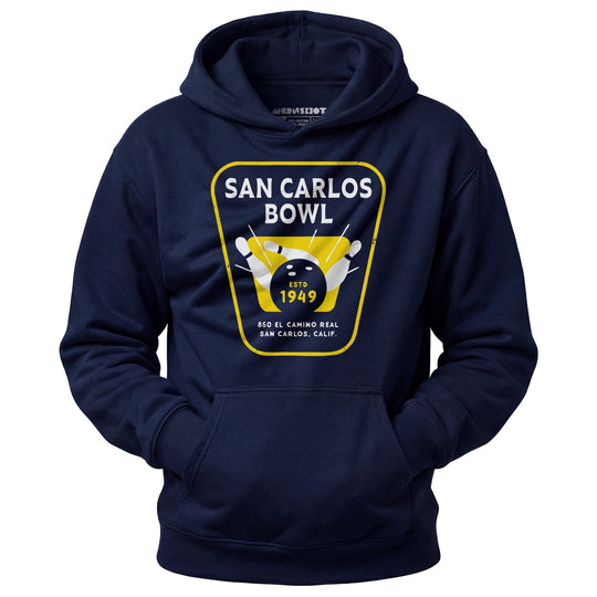 San Carlos Bowl - San Carlos, CA - Vintage Bowling Alley - Unisex Hoodie