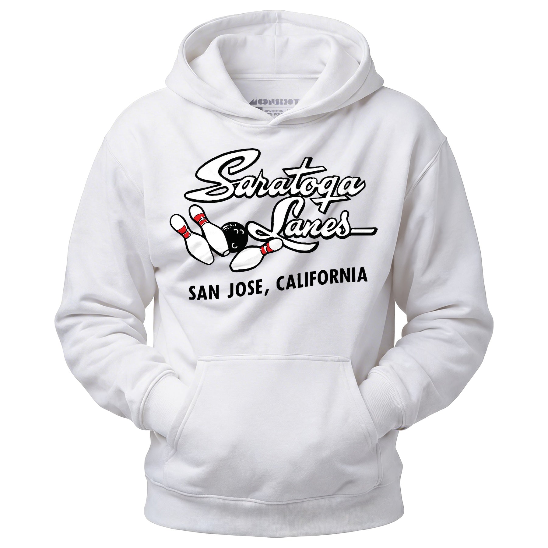 Saratoga Lanes - San Jose, CA - Vintage Bowling Alley - Unisex Hoodie