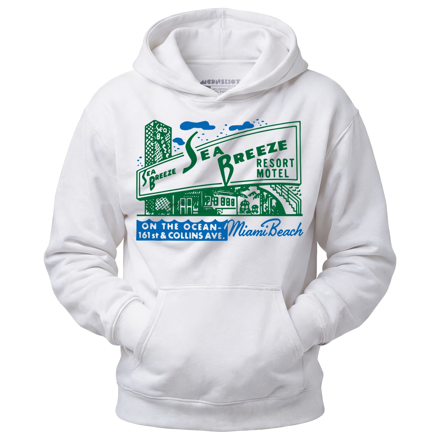 Sea Breeze - Miami, FL - Vintage Motel - Unisex Hoodie