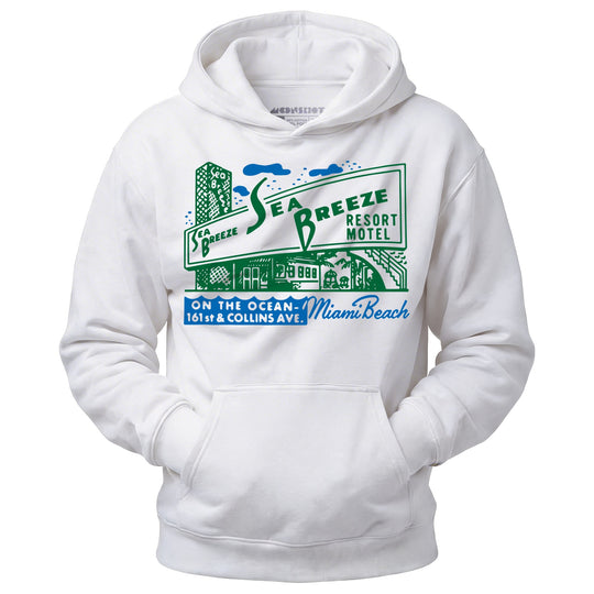 Sea Breeze - Miami, FL - Vintage Motel - Unisex Hoodie