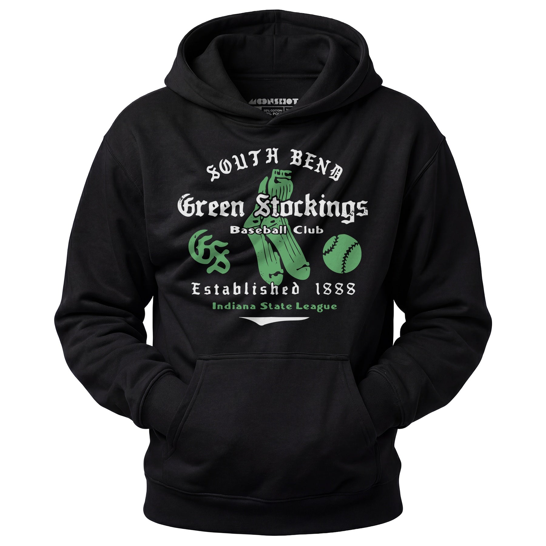 South Bend Green Stockings - Indiana - Vintage Defunct Baseball Teams - Unisex Hoodie