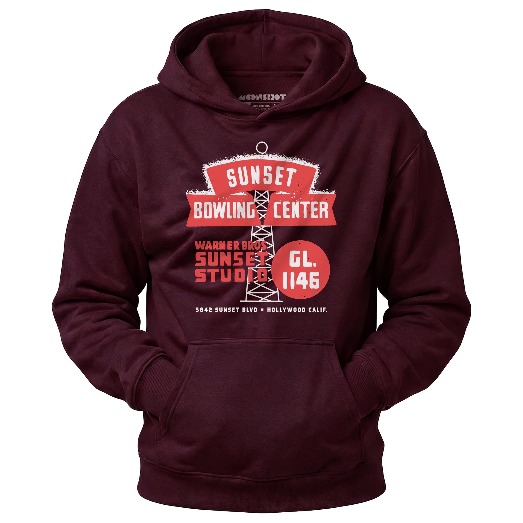 Sunset Bowling Center - Hollywood, CA - Vintage Bowling Alley - Unisex Hoodie