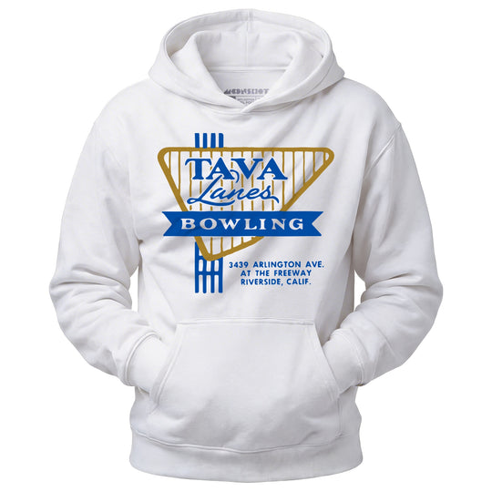 Tava Lanes - Riverside, CA - Vintage Bowling Alley - Unisex Hoodie