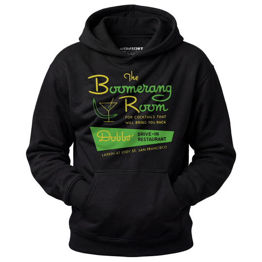 The Boomerang Room & Dobbs Drive-In - San Francisco, CA - Vintage Restaurant - Unisex Hoodie
