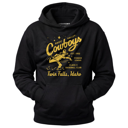 Twin Falls Magic Valley Cowboys - Idaho - Vintage Defunct Baseball Teams - Unisex Hoodie