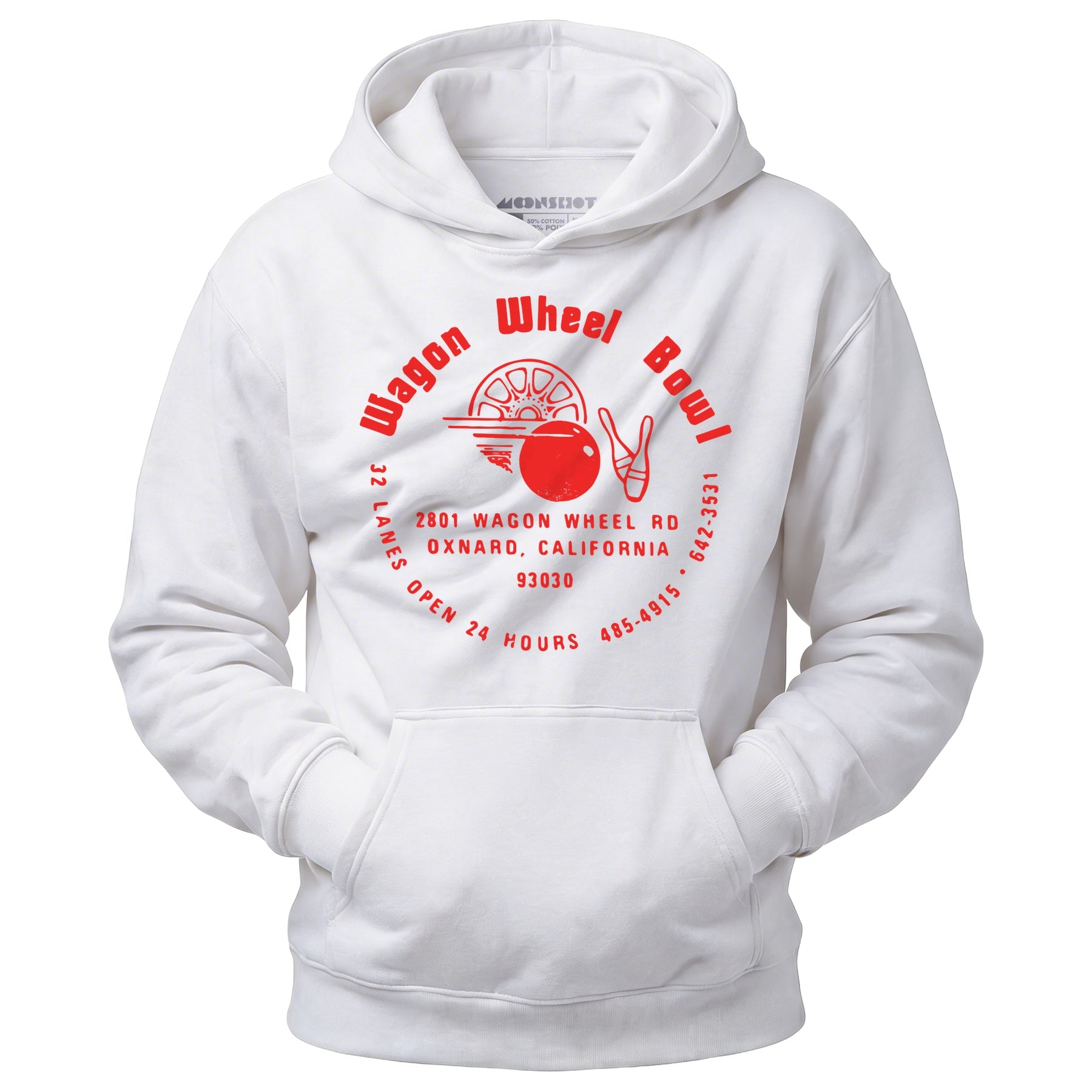 Wagon Wheel Bowl - Oxnard, CA - Vintage Bowling Alley - Unisex Hoodie