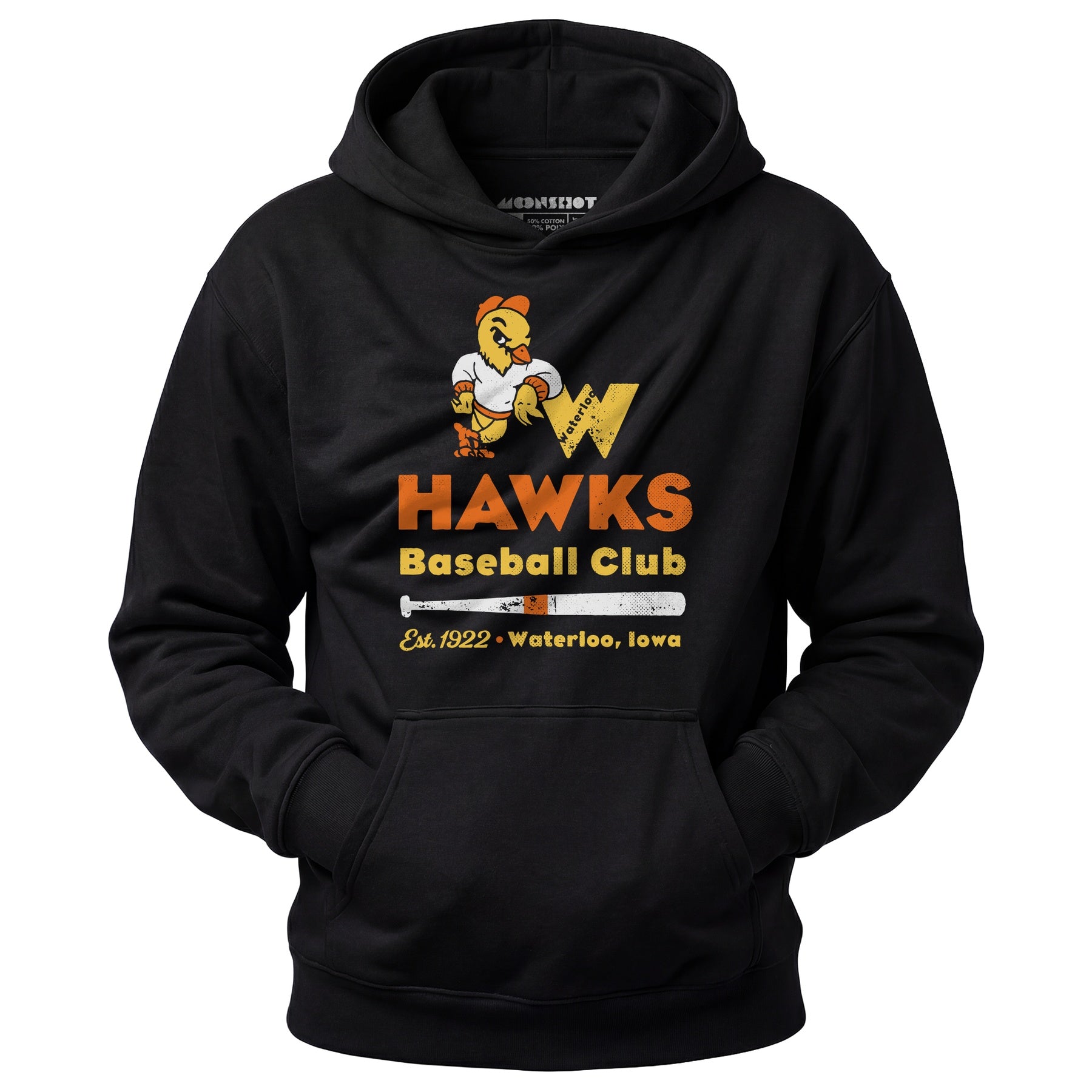 Waterloo Hawks - Iowa - Vintage Defunct Baseball Teams - Unisex Hoodie