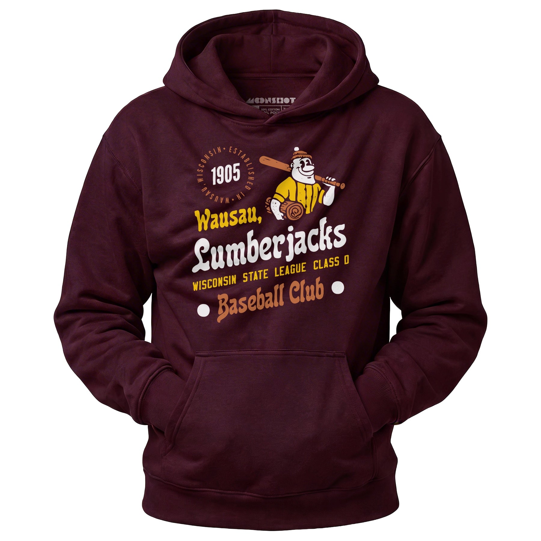 Wausau Lumberjacks - Wisconsin - Vintage Defunct Baseball Teams - Unisex Hoodie
