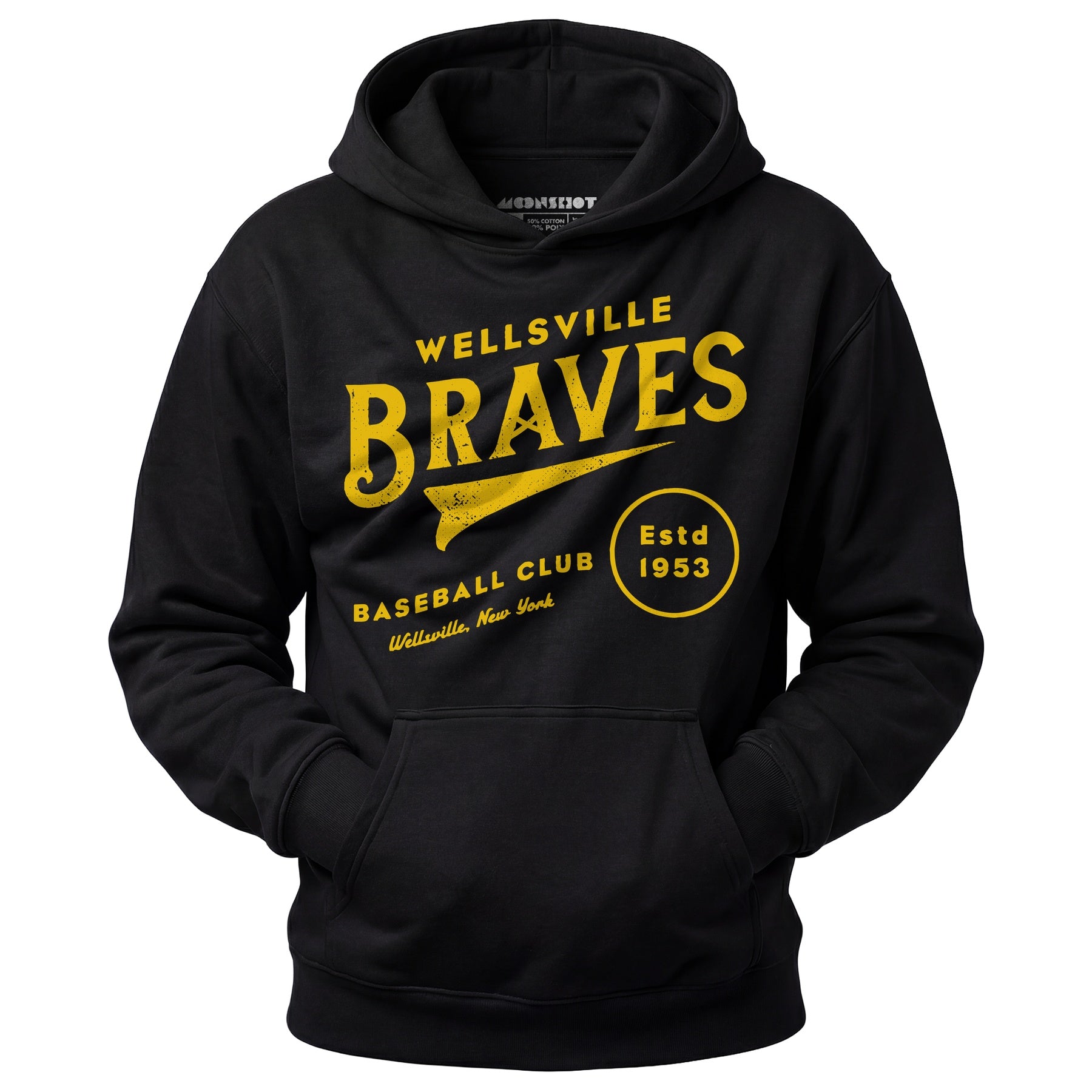 Wellsville Braves - New York - Vintage Defunct Baseball Teams - Unisex Hoodie