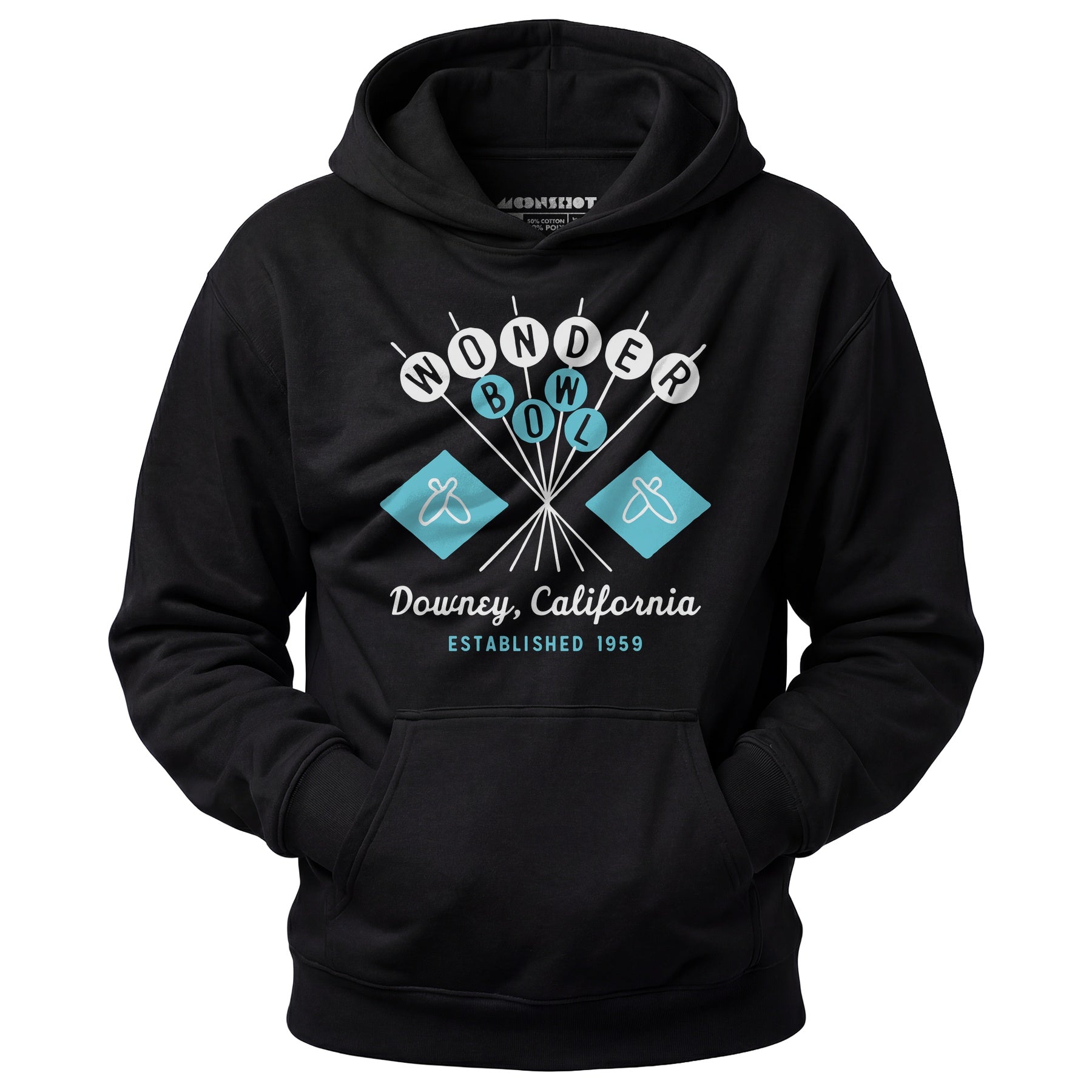 Wonder Bowl - Downey, CA - Vintage Bowling Alley - Unisex Hoodie