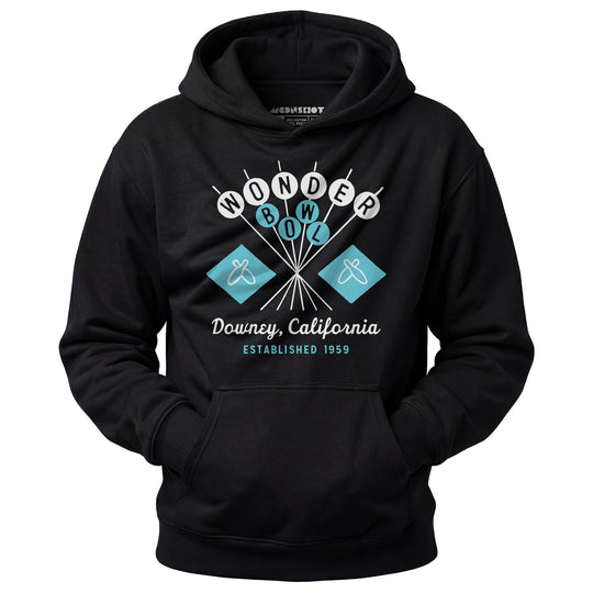 Wonder Bowl - Downey, CA - Vintage Bowling Alley - Unisex Hoodie