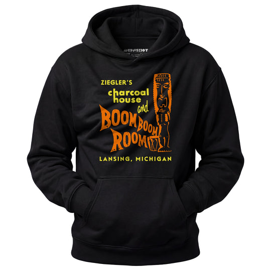Ziegler's Charcoal House & Boom Boom Room - Lansing, MI - Vintage Tiki Bar - Unisex Hoodie