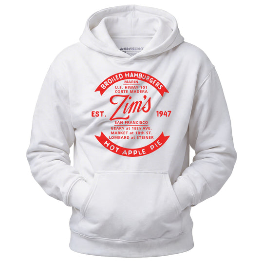 Zim's Hamburgers v4 - San Francisco, CA - Vintage Restaurant - Unisex Hoodie