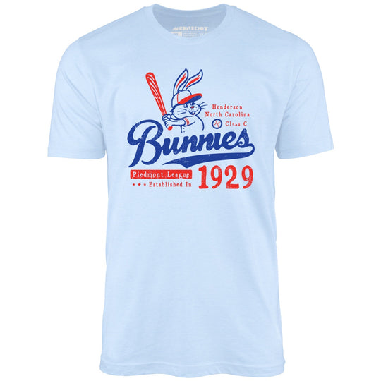 Henderson Bunnies - North Carolina - Vintage Defunct Baseball Teams - Baby Blue - Unisex T-Shirt