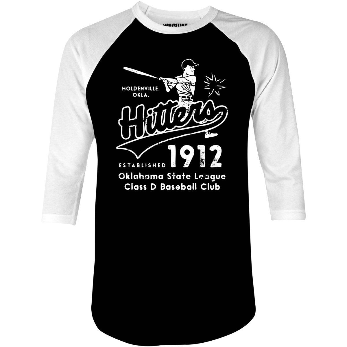 Holdenville Hitters - Oklahoma - Vintage Defunct Baseball Teams - 3/4 Sleeve Raglan T-Shirt