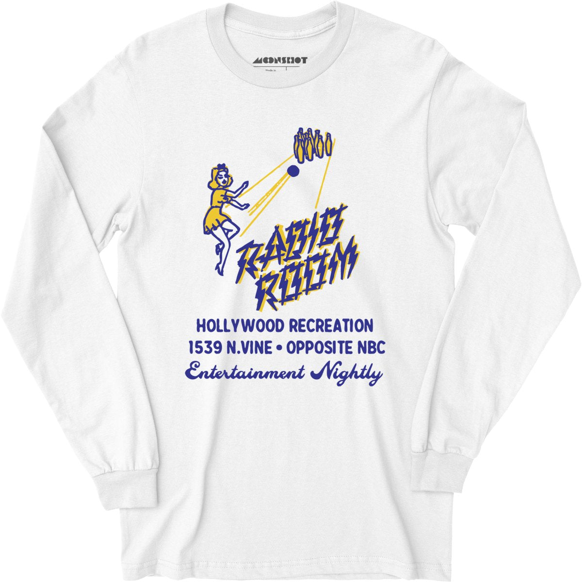 Hollywood Recreation Center - Hollywood, CA - Vintage Bowling Alley - Long Sleeve T-Shirt