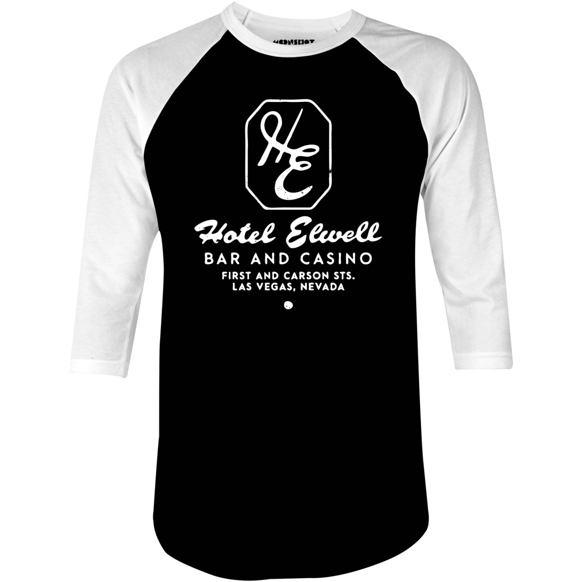 Hotel Elwell Bar and Casino - Vintage Las VEgas - 3/4 Sleeve Raglan T-Shirt