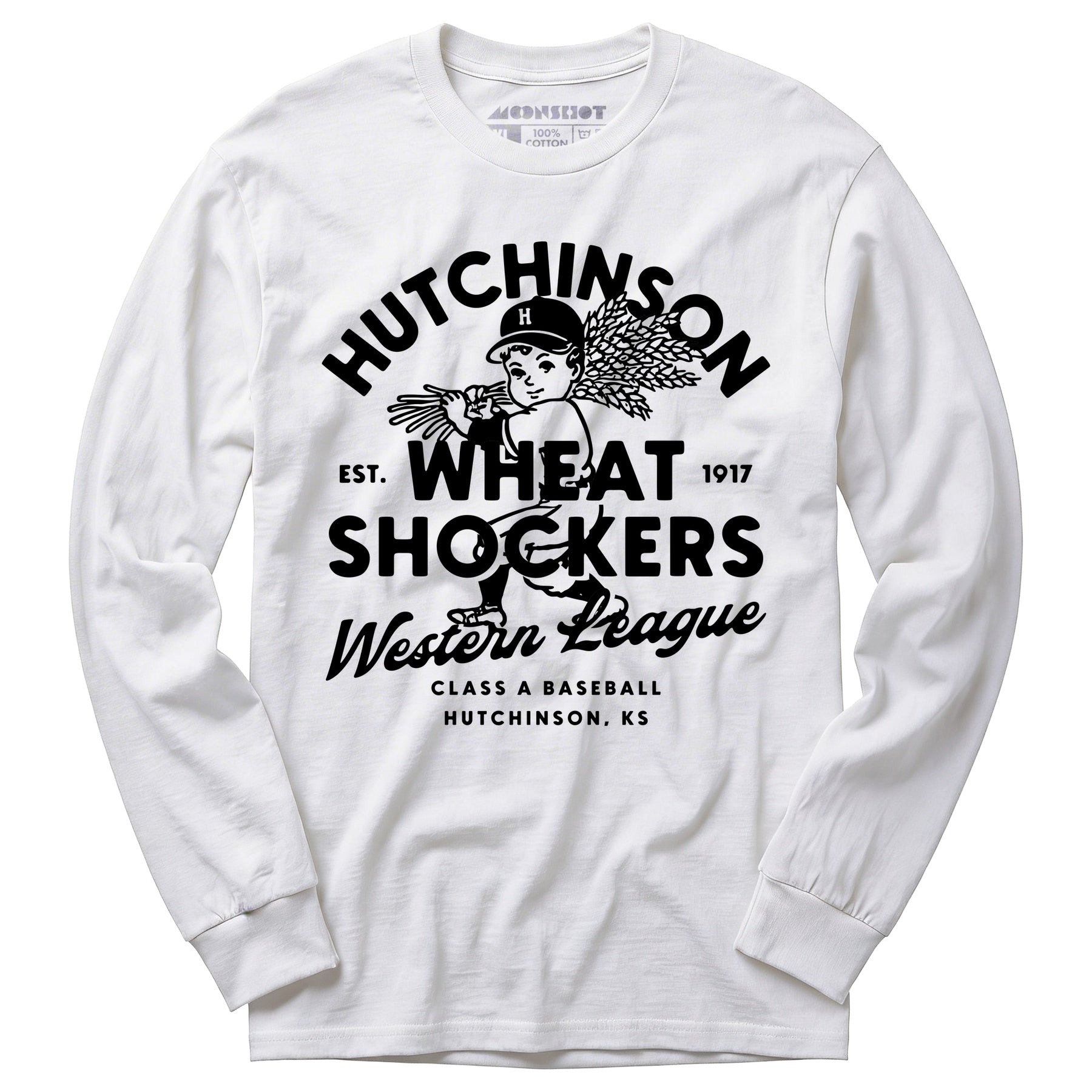 Hutchinson Wheat Shockers - Kansas - Vintage Defunct Baseball Teams - Long Sleeve T-Shirt