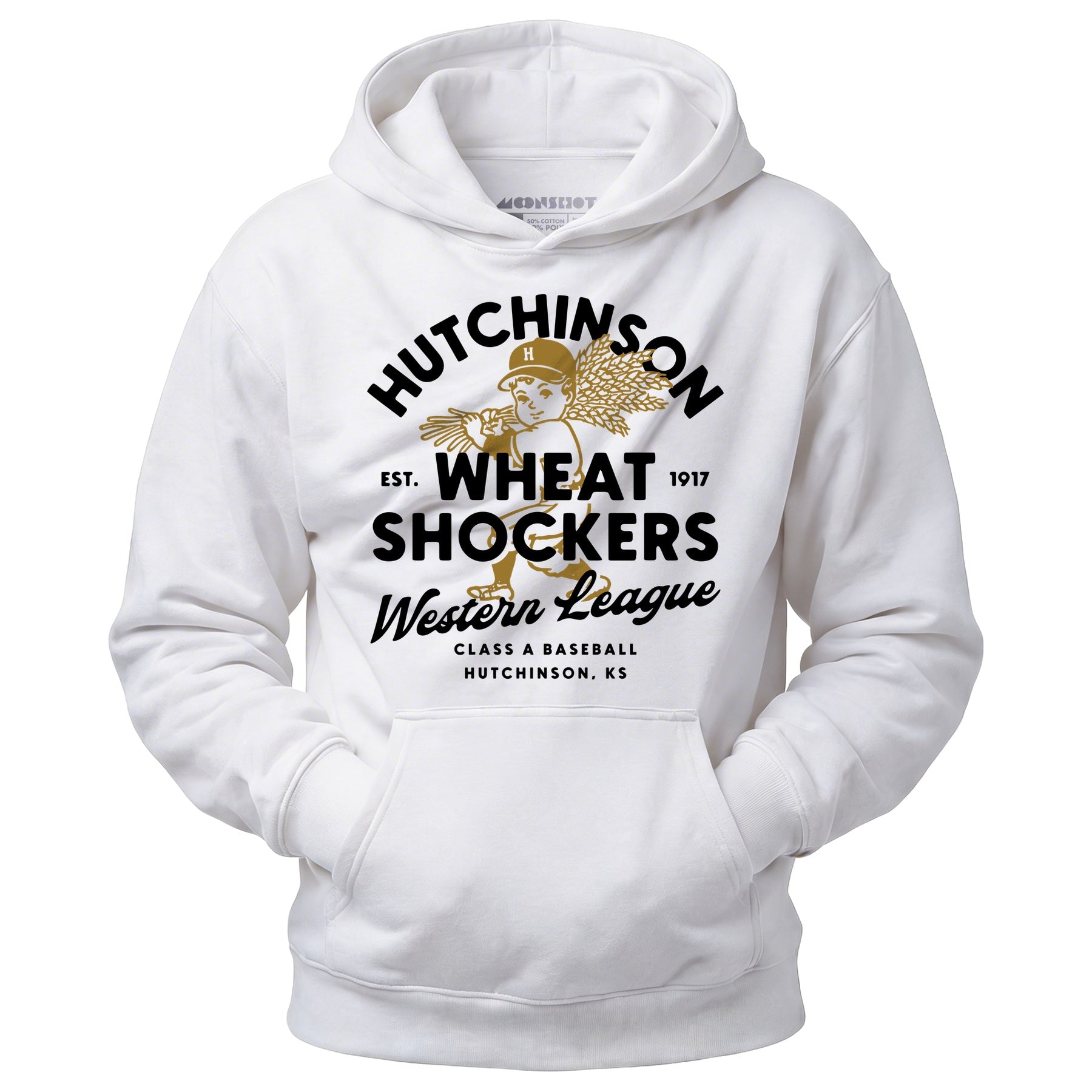 Hutchinson Wheat Shockers - Kansas - Vintage Defunct Baseball Teams - Unisex Hoodie