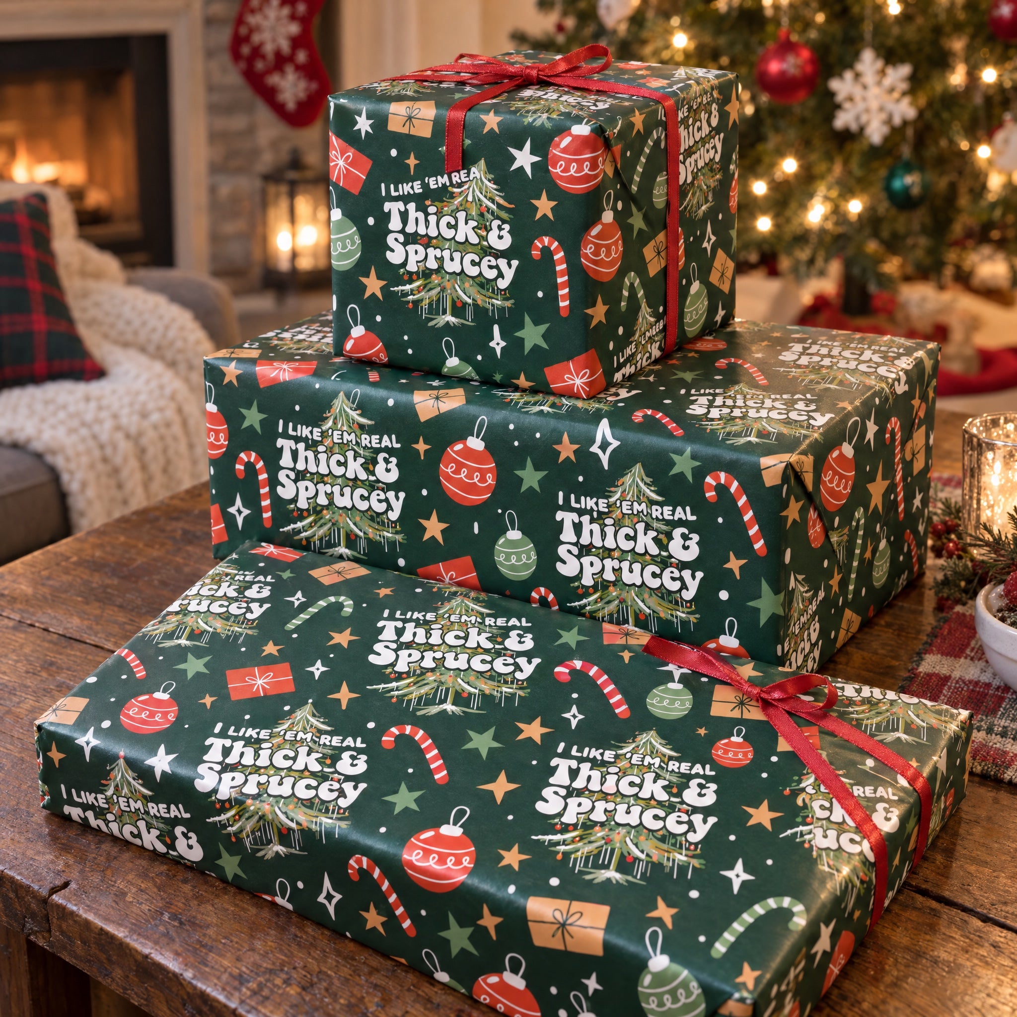 I Like 'Em Real Thick & Sprucey - Gift Wrapping Paper