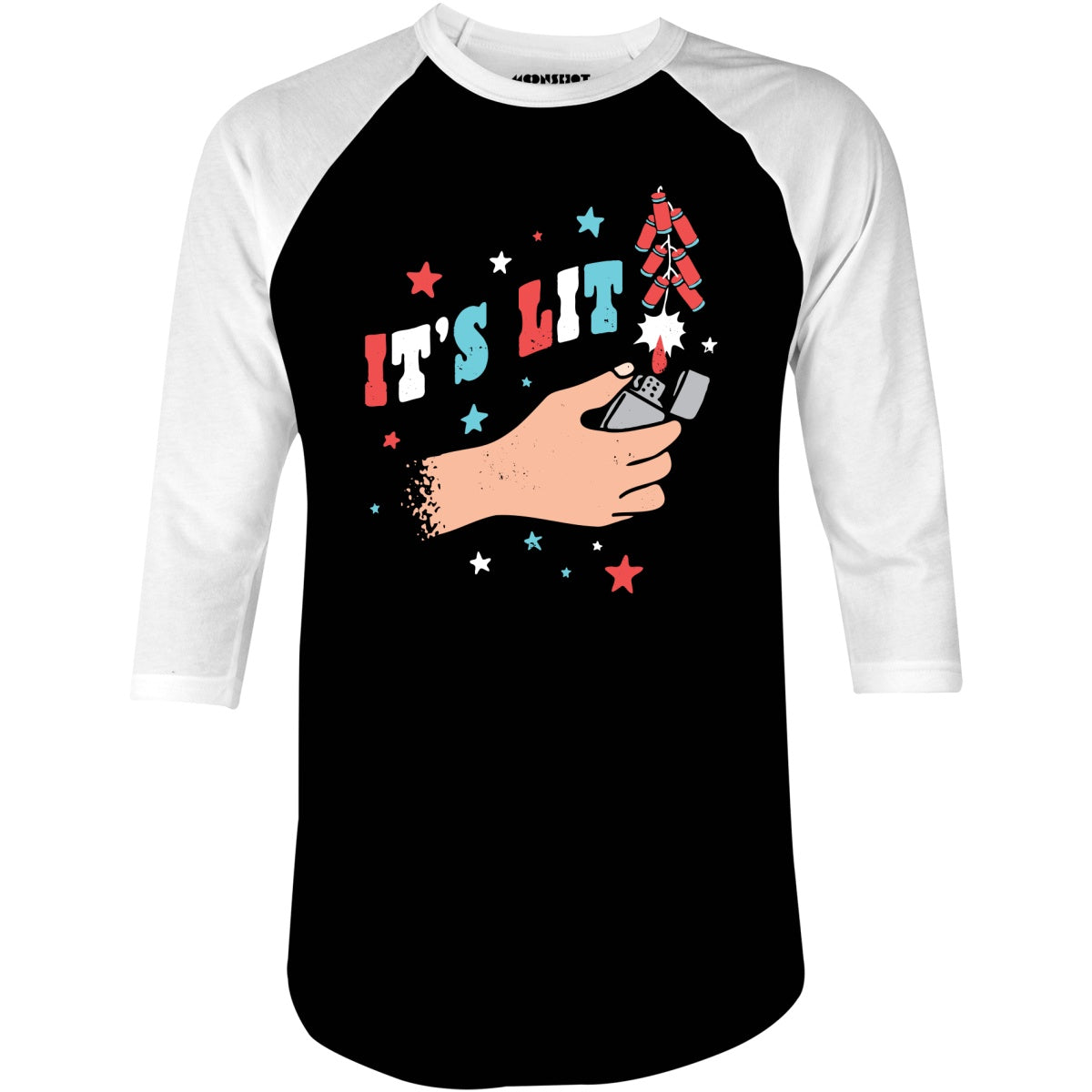 It's Lit 4th of July - 3/4 Sleeve Raglan T-Shirt