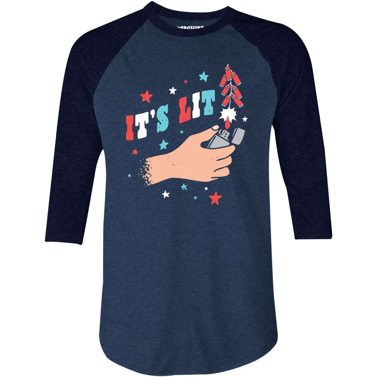 It's Lit 4th of July - 3/4 Sleeve Raglan T-Shirt