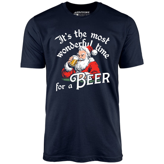 It's the Most Wonderful Time For a Beer - Navy - Unisex T-Shirt