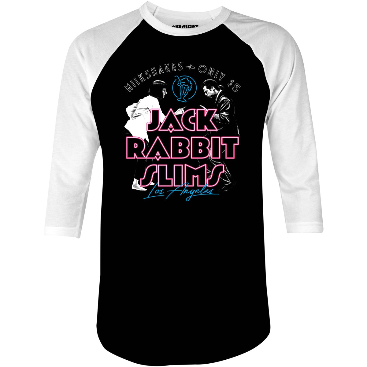 Jack Rabbit Slims - 5 Dollar Milkshakes - 3/4 Sleeve Raglan T-Shirt