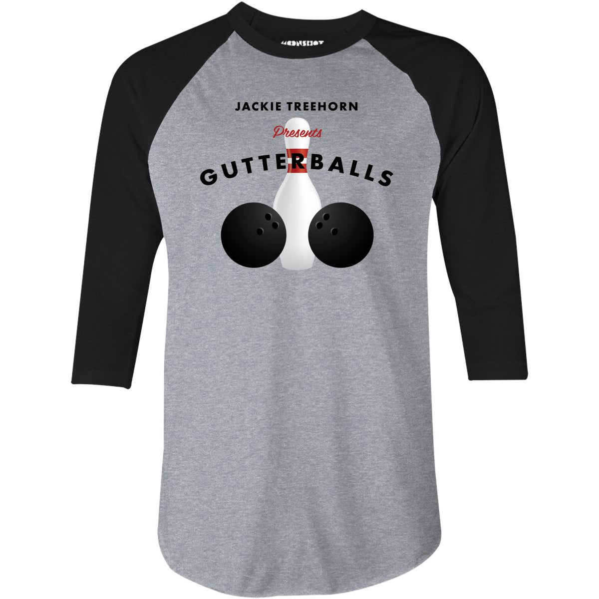 Jackie Treehorn Presents Gutterballs - 3/4 Sleeve Raglan T-Shirt
