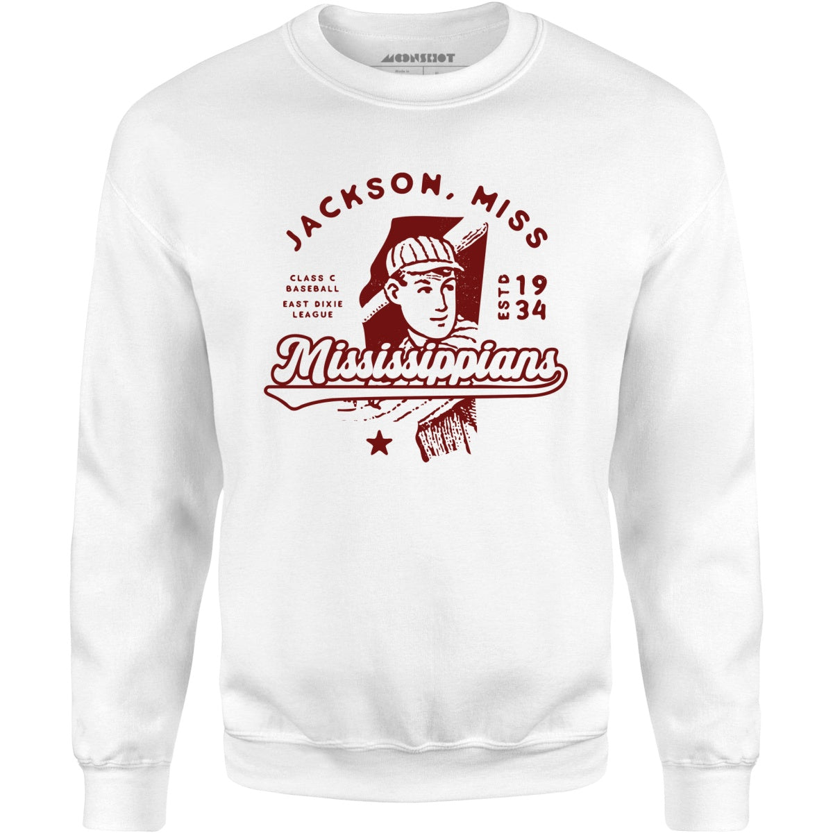 Jackson Mississippians - Mississippi - Vintage Defunct Baseball Teams - Unisex Sweatshirt