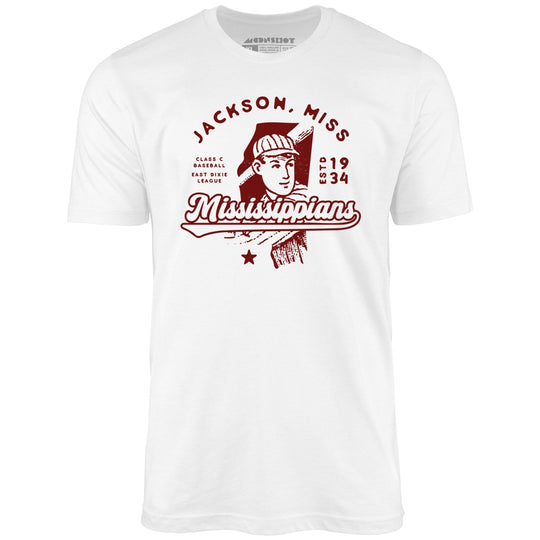 Jackson Mississippians - Mississippi - Vintage Defunct Baseball Teams - White - Unisex T-Shirt