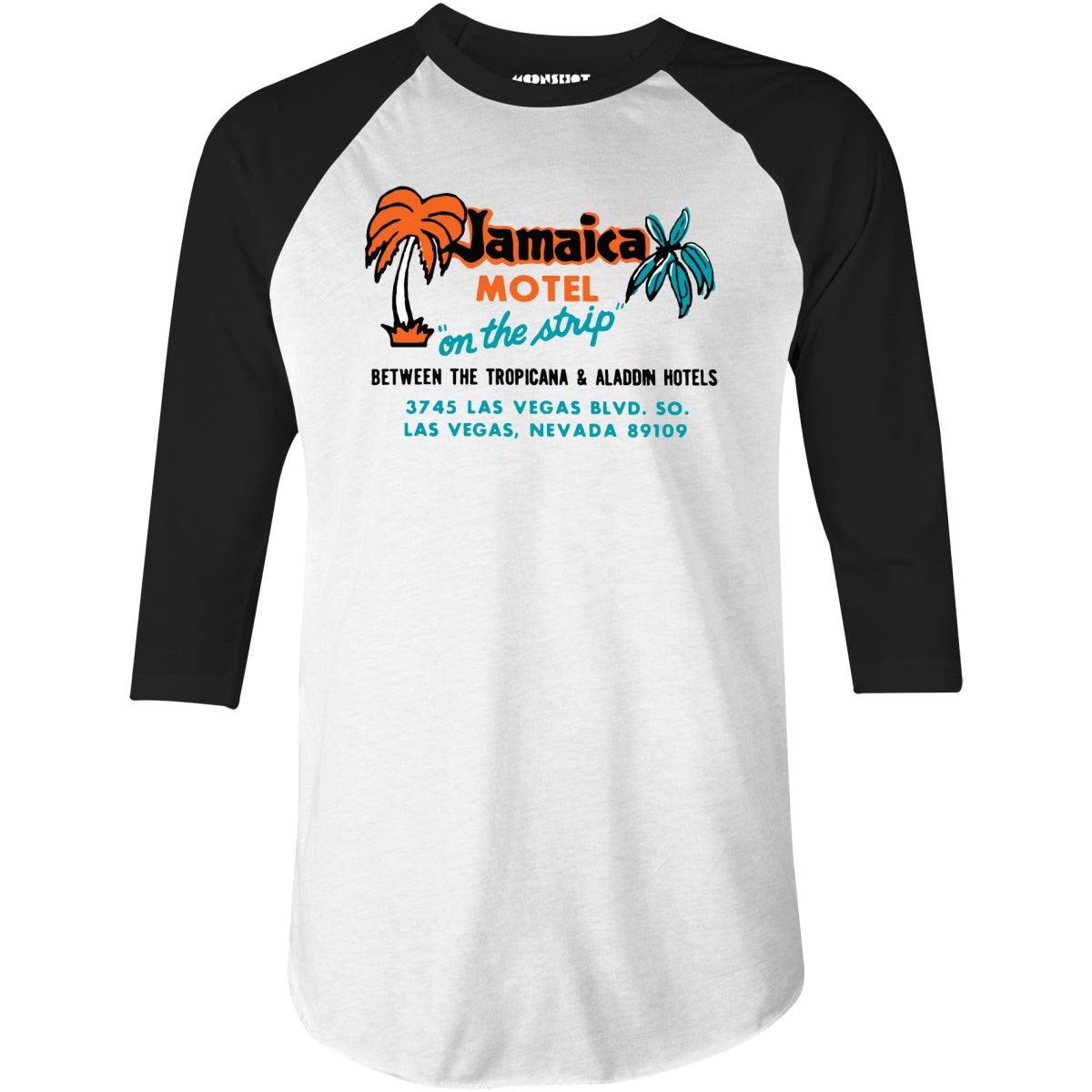 Jamaica Motel - Vintage Las Vegas - 3/4 Sleeve Raglan T-Shirt