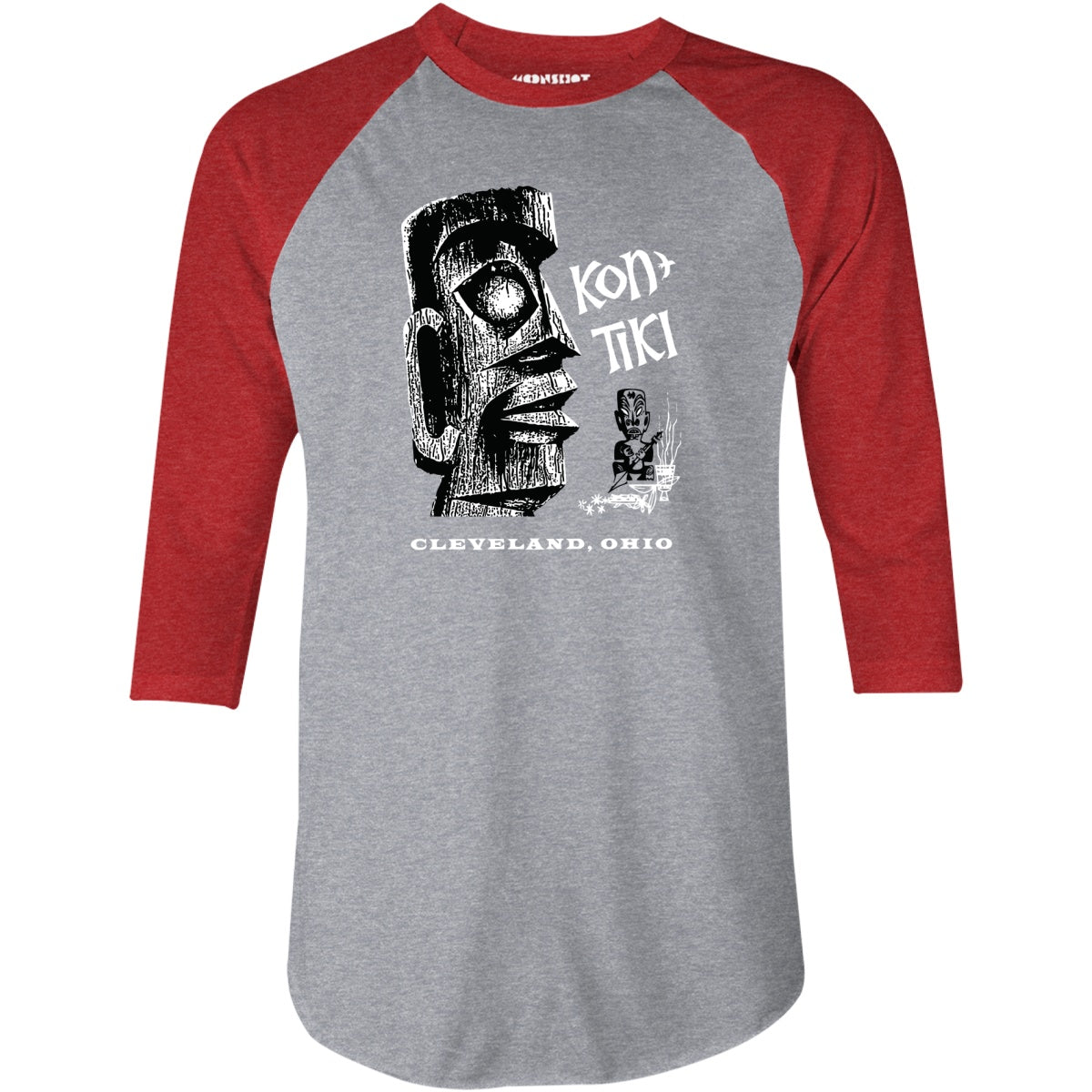 Kon-Tiki - Cleveland, OH - Vintage Tiki Bar - 3/4 Sleeve Raglan T-Shirt