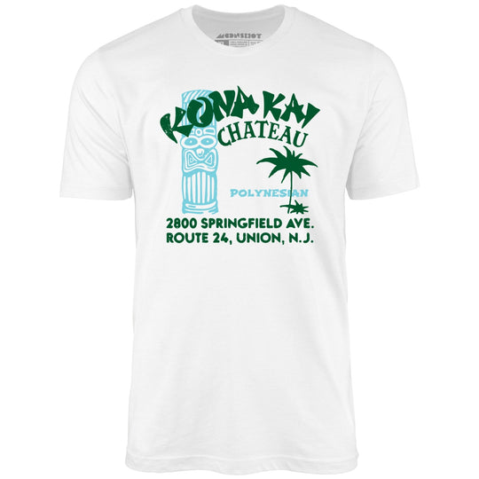 Kona Kai Chateau - Union, NJ - Vintage Tiki Bar - White - Unisex T-Shirt