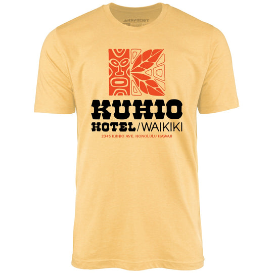 Kuhio Hotel - Waikiki, Hawaii - Vintage Hotel - Heather Yellow Gold - Unisex T-Shirt