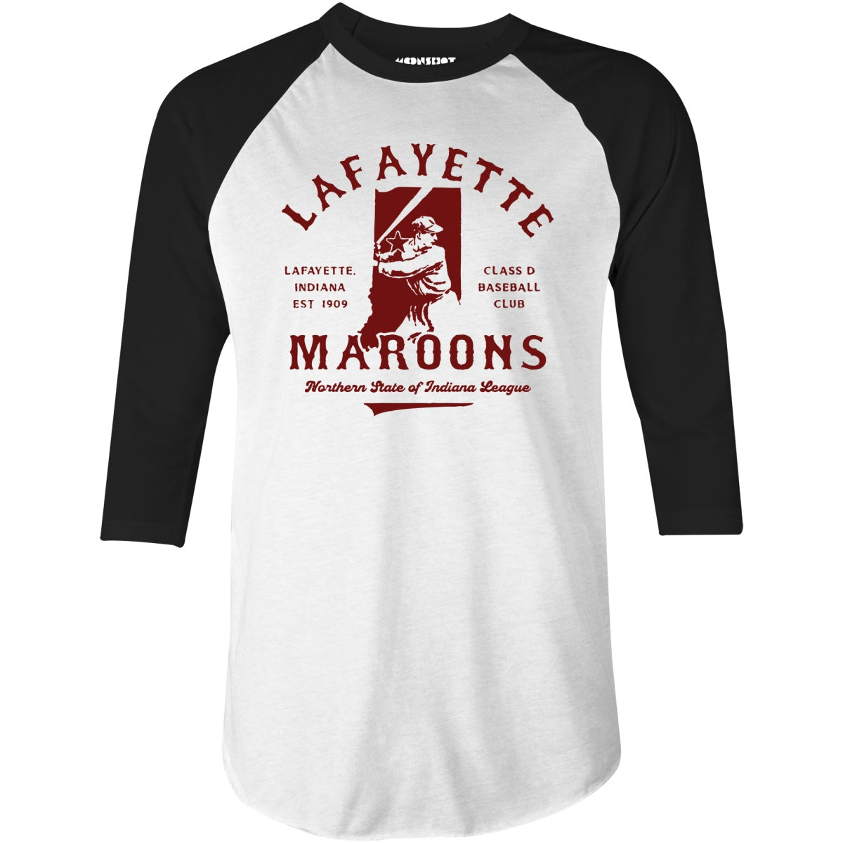 Lafayette Maroons - Indiana - Vintage Defunct Baseball Teams - 3/4 Sleeve Raglan T-Shirt