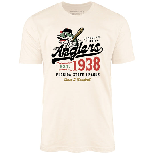 Leesburg Anglers - Florida - Vintage Defunct Baseball Teams - Natural - Unisex T-Shirt
