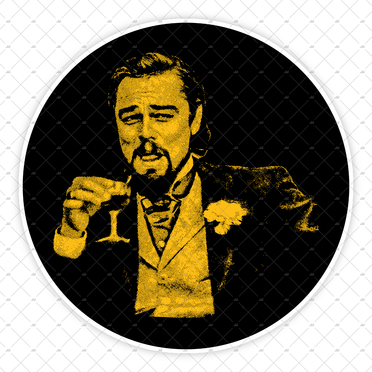 Leonardo DiCaprio Django Laughing Reaction Meme - Sticker