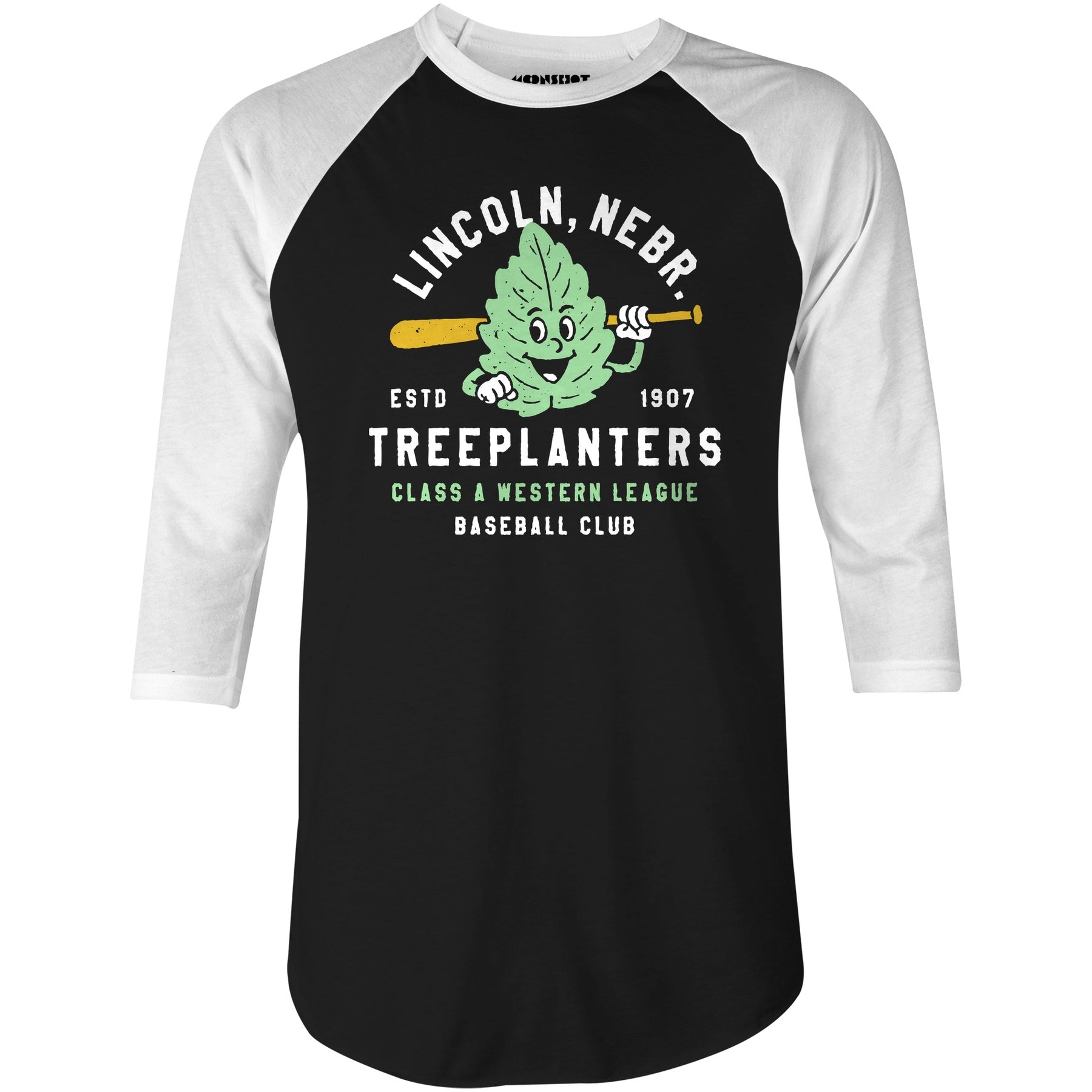 Lincoln Treeplanters - Nebraska - Vintage Defunct Baseball Teams - 3/4 Sleeve Raglan T-Shirt