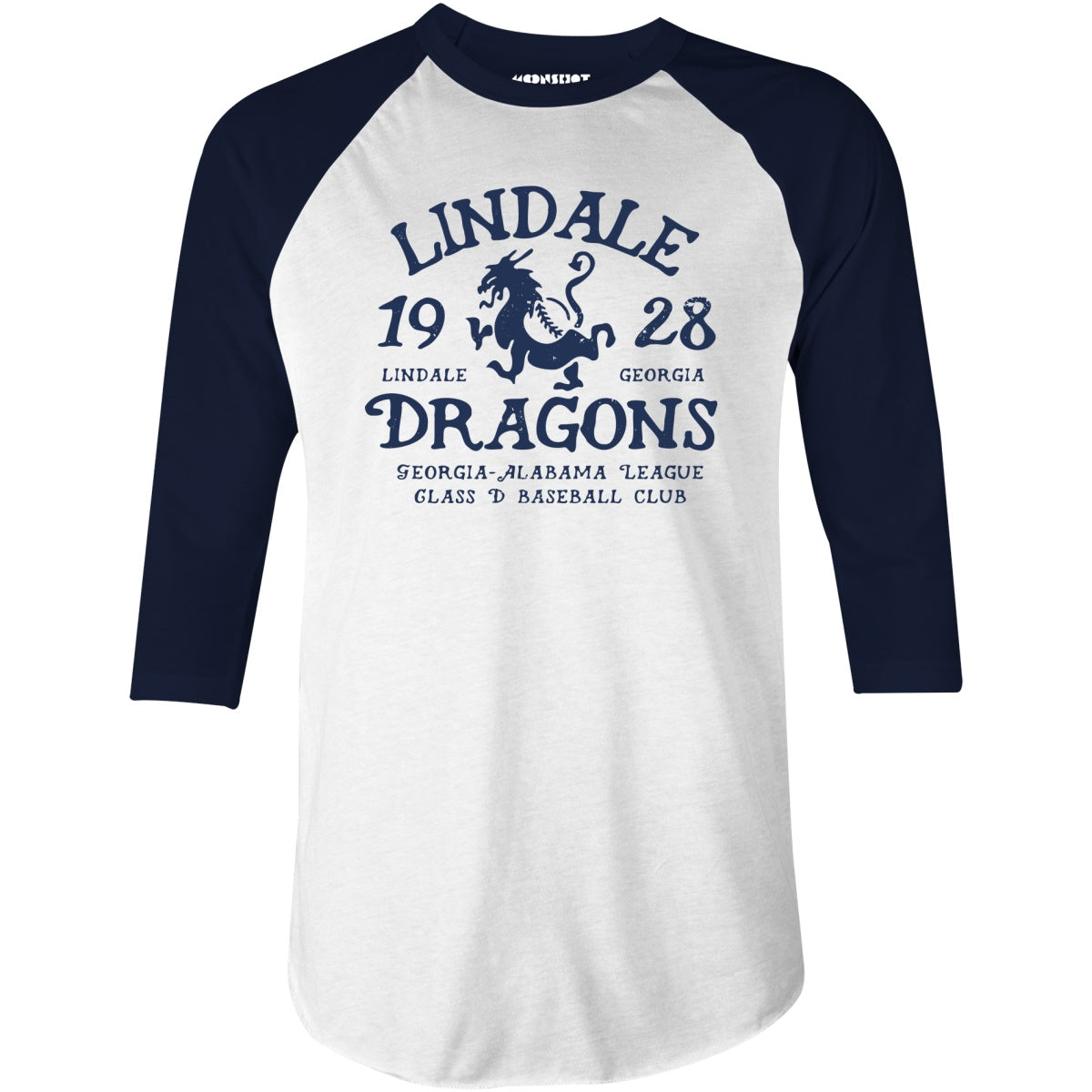Lindale Dragons - Georgia - Vintage Defunct Baseball Teams - 3/4 Sleeve Raglan T-Shirt