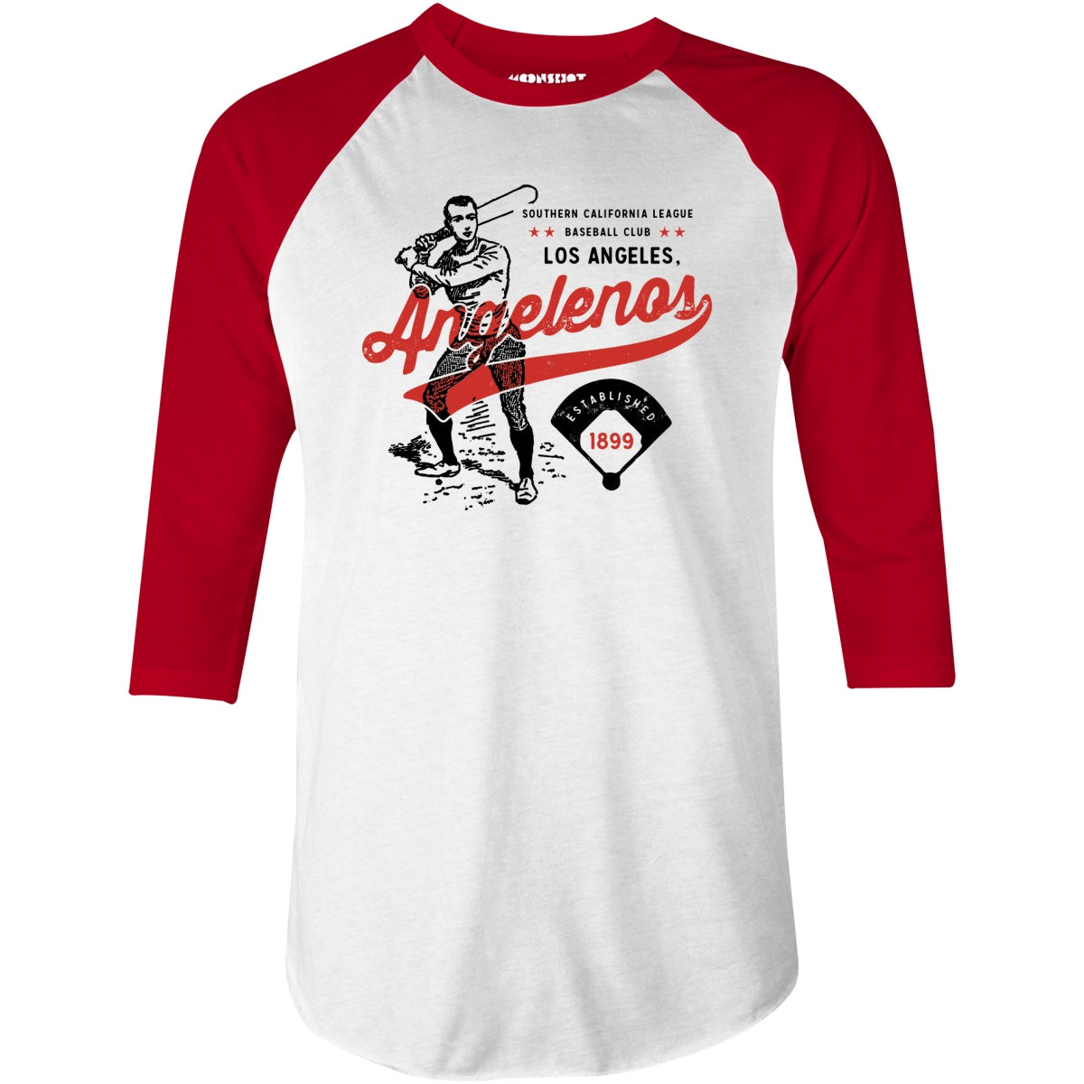Los Angeles Angelenos - California - Vintage Defunct Baseball Teams - 3/4 Sleeve Raglan T-Shirt