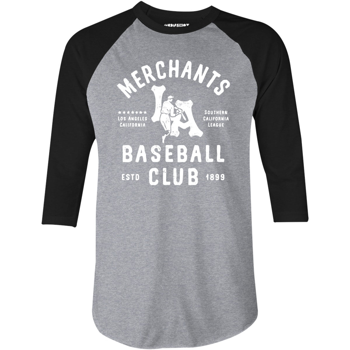 Los Angeles Merchants - California - Vintage Defunct Baseball Teams - 3/4 Sleeve Raglan T-Shirt