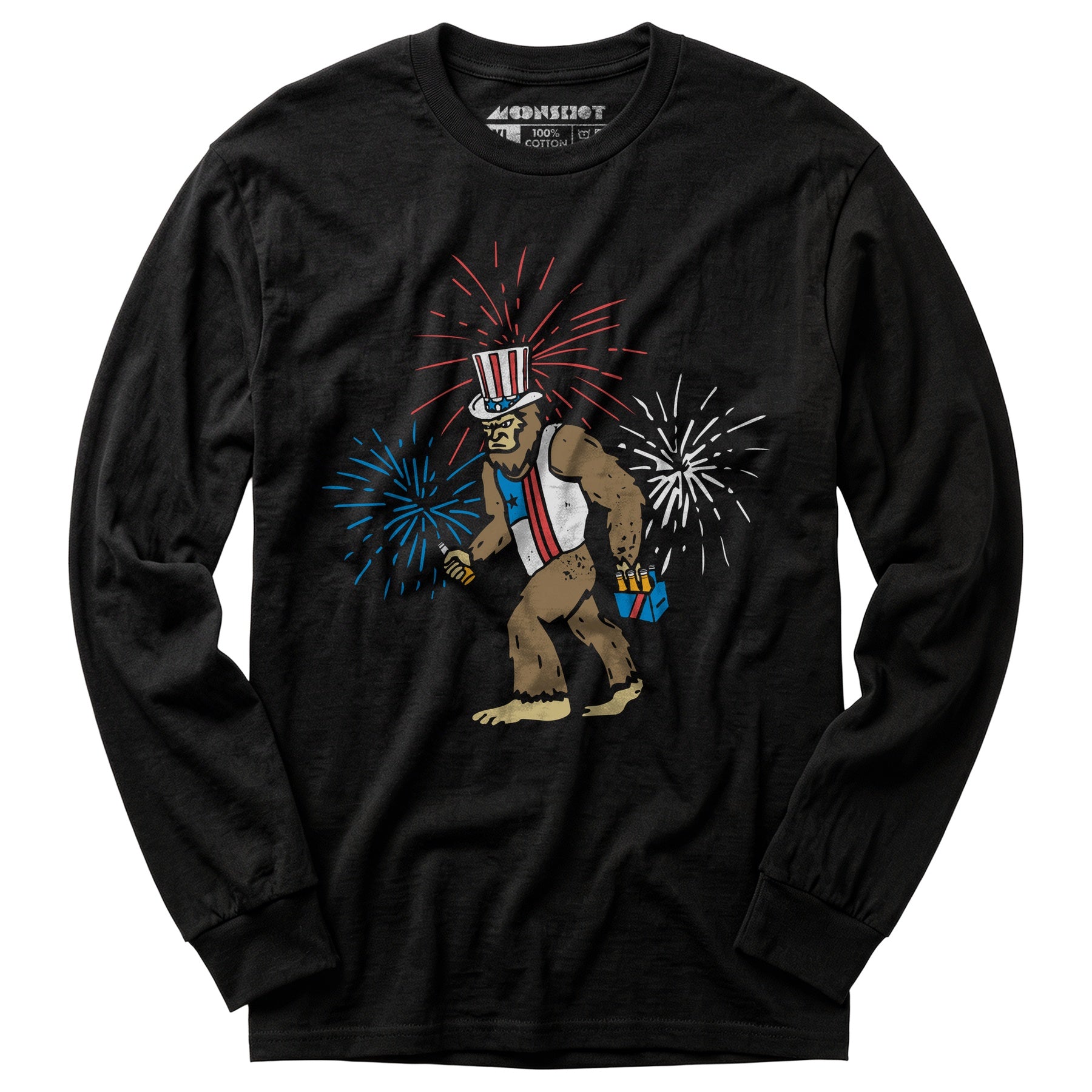 4th of July Bigfoot - Long Sleeve T-Shirt