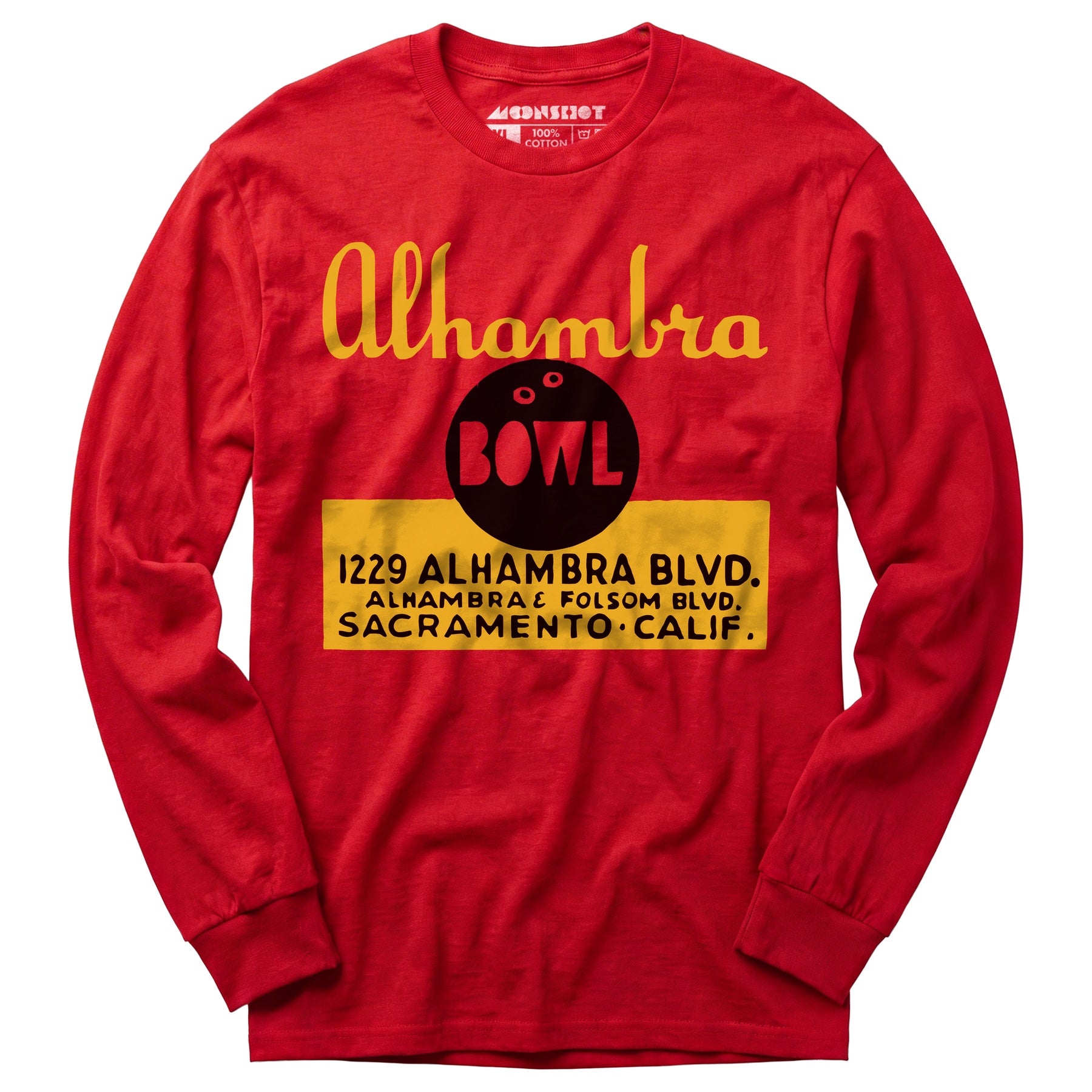 Alhambra Bowl - Sacramento, CA - Vintage Bowling Alley - Long Sleeve T-Shirt