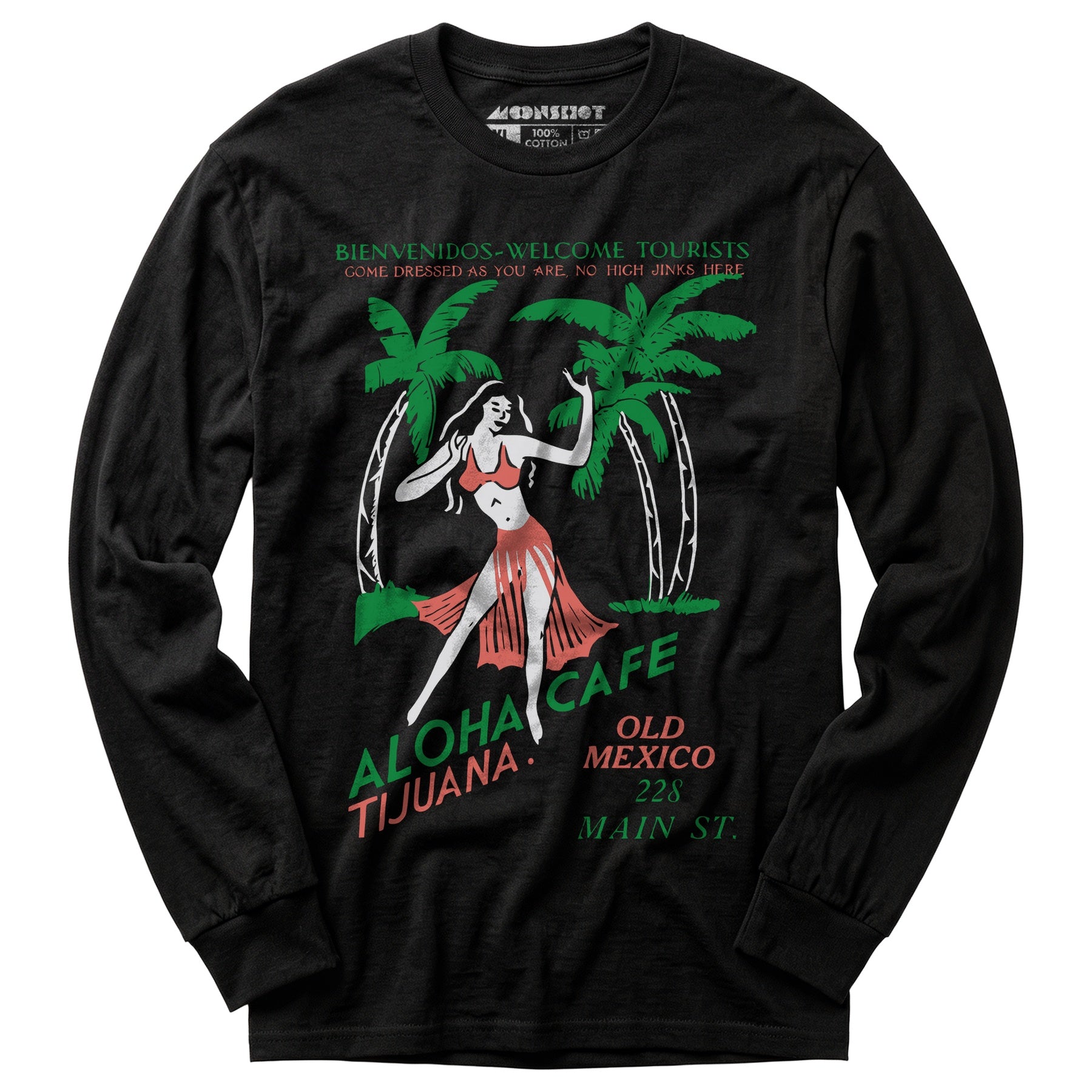 Aloha Cafe - Tijuana, Mexico - Vintage Tiki Bar - Long Sleeve T-Shirt