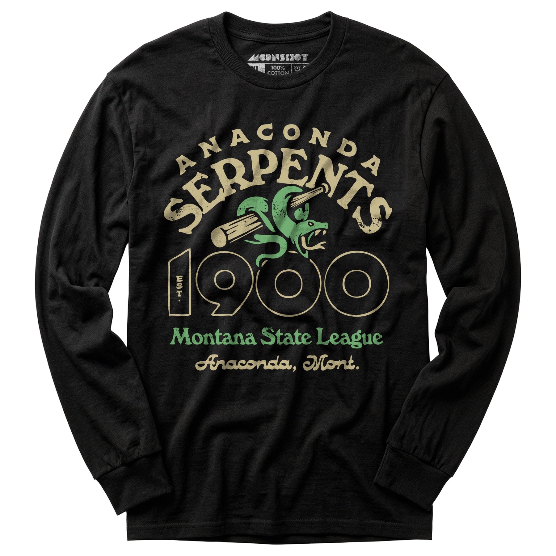 Anaconda Serpents - Montana - Vintage Defunct Baseball Teams - Long Sleeve T-Shirt