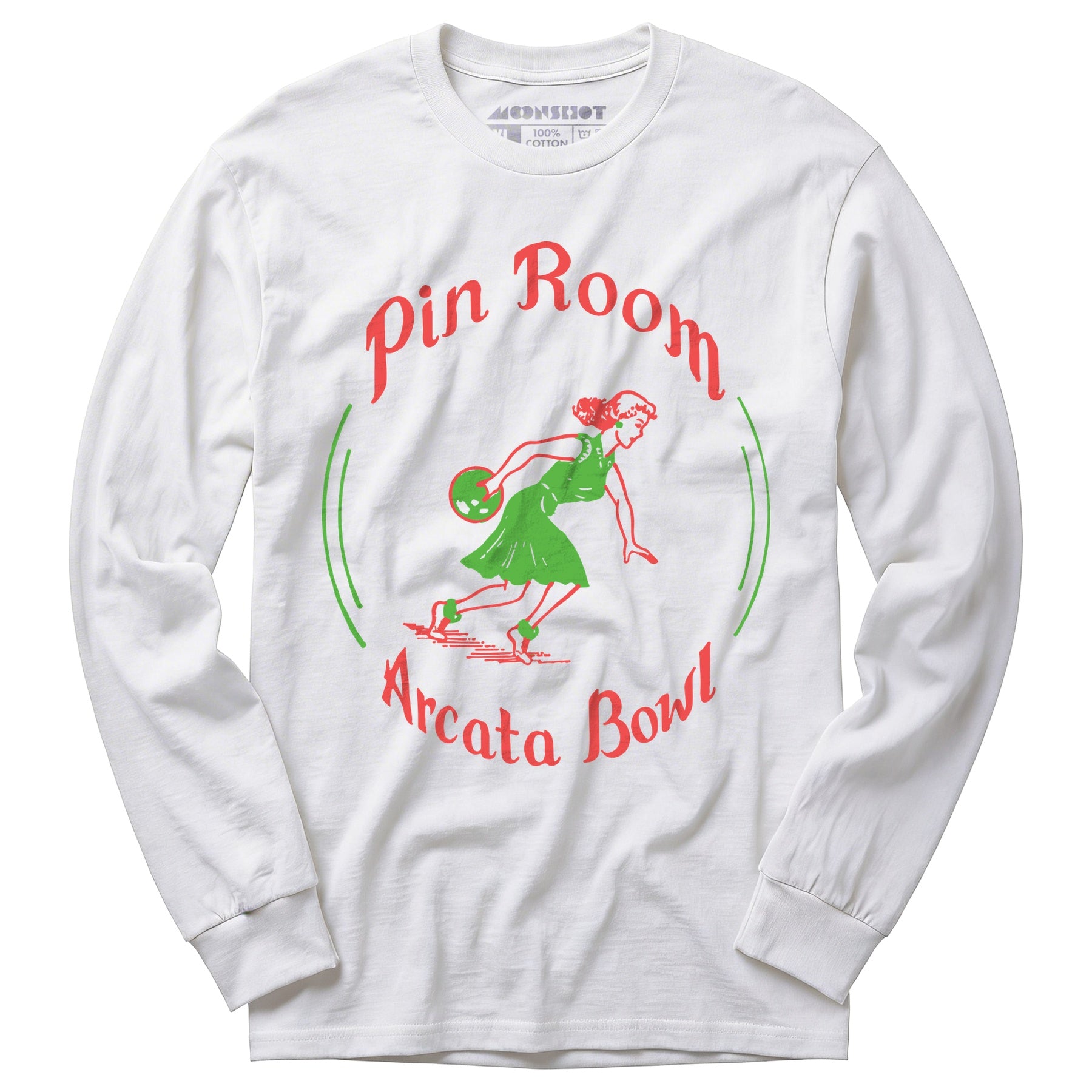 Arcata Bowl Pin Room - Arcata, CA - Vintage Bowling Alley - Long Sleeve T-Shirt